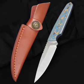 Freewolf Colorful G10 Handle Pointed Full Tang Fixed Hunting Straight Knife UD408799